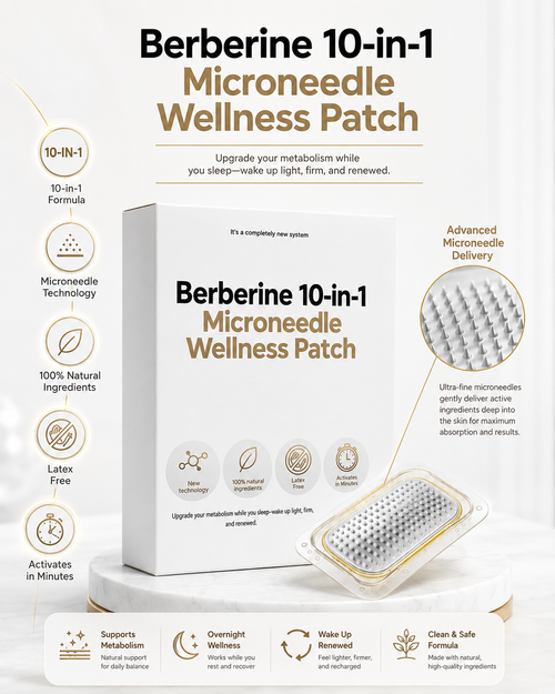 Berberine 10-in-1 Microneedle Wellness Patch Upgrade Your Daily Wellness Routine — One Patch at a Time.